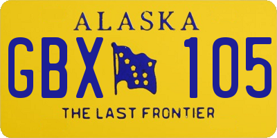 AK license plate GBX105