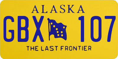 AK license plate GBX107