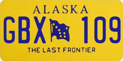 AK license plate GBX109