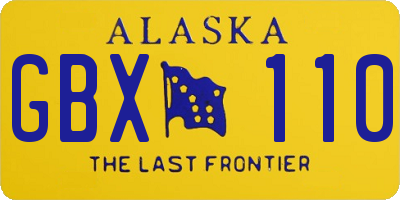 AK license plate GBX110