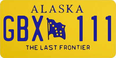 AK license plate GBX111
