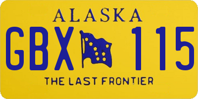 AK license plate GBX115