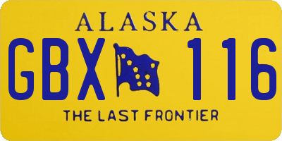 AK license plate GBX116