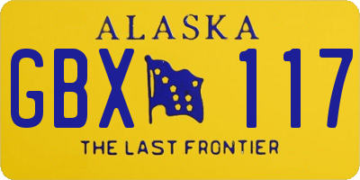 AK license plate GBX117