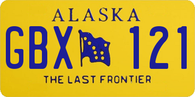 AK license plate GBX121