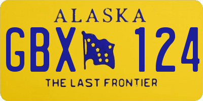 AK license plate GBX124