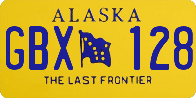 AK license plate GBX128