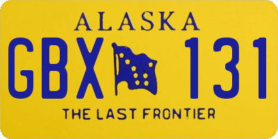 AK license plate GBX131