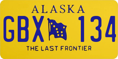 AK license plate GBX134