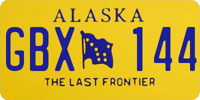 AK license plate GBX144