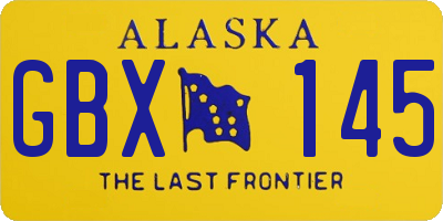AK license plate GBX145
