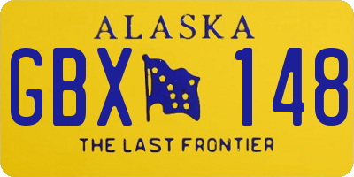 AK license plate GBX148