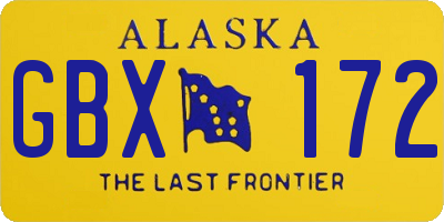 AK license plate GBX172