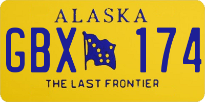 AK license plate GBX174