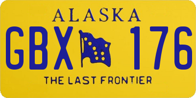 AK license plate GBX176