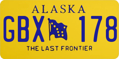 AK license plate GBX178