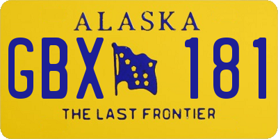 AK license plate GBX181