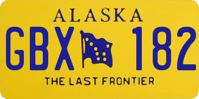 AK license plate GBX182