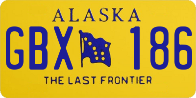 AK license plate GBX186