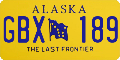 AK license plate GBX189