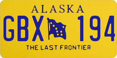 AK license plate GBX194