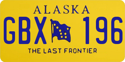 AK license plate GBX196