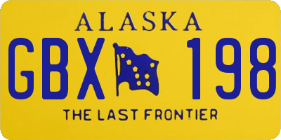AK license plate GBX198