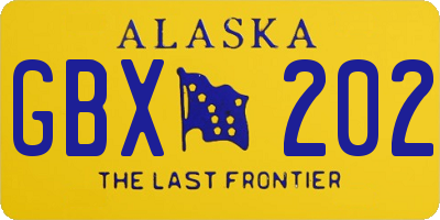 AK license plate GBX202