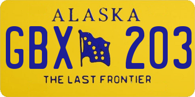 AK license plate GBX203