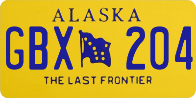 AK license plate GBX204