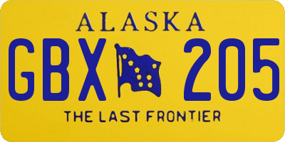 AK license plate GBX205