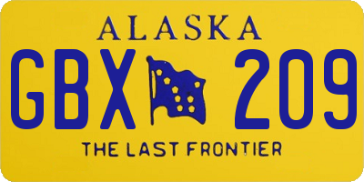 AK license plate GBX209