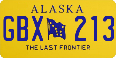 AK license plate GBX213