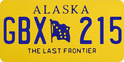 AK license plate GBX215