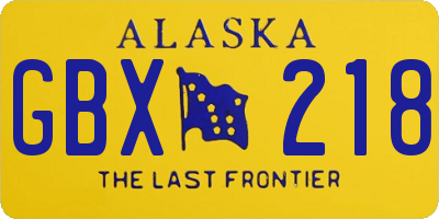 AK license plate GBX218
