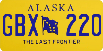 AK license plate GBX220