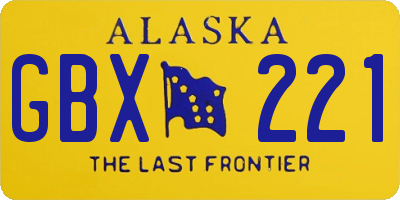 AK license plate GBX221