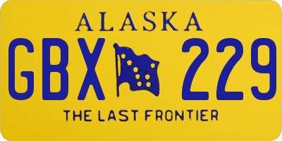 AK license plate GBX229