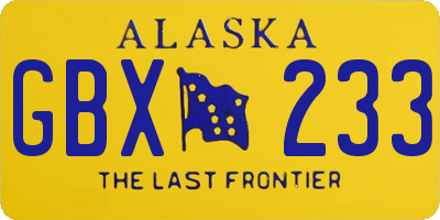 AK license plate GBX233