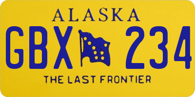 AK license plate GBX234