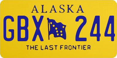 AK license plate GBX244