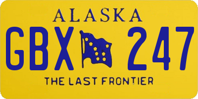 AK license plate GBX247