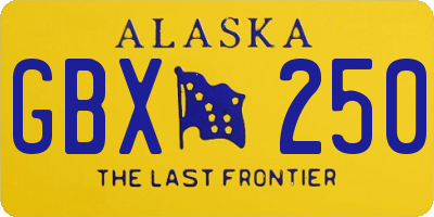 AK license plate GBX250