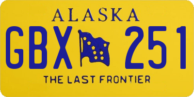 AK license plate GBX251