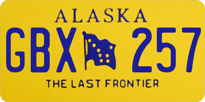 AK license plate GBX257