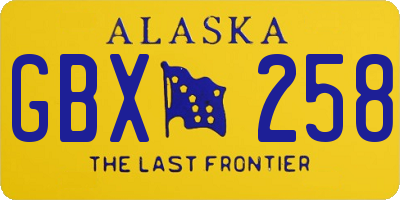 AK license plate GBX258