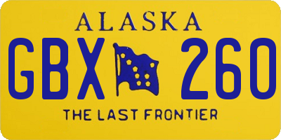 AK license plate GBX260
