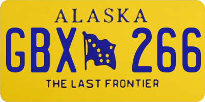 AK license plate GBX266