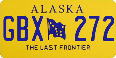 AK license plate GBX272