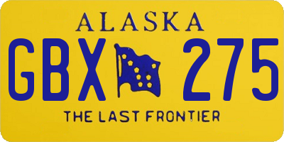 AK license plate GBX275